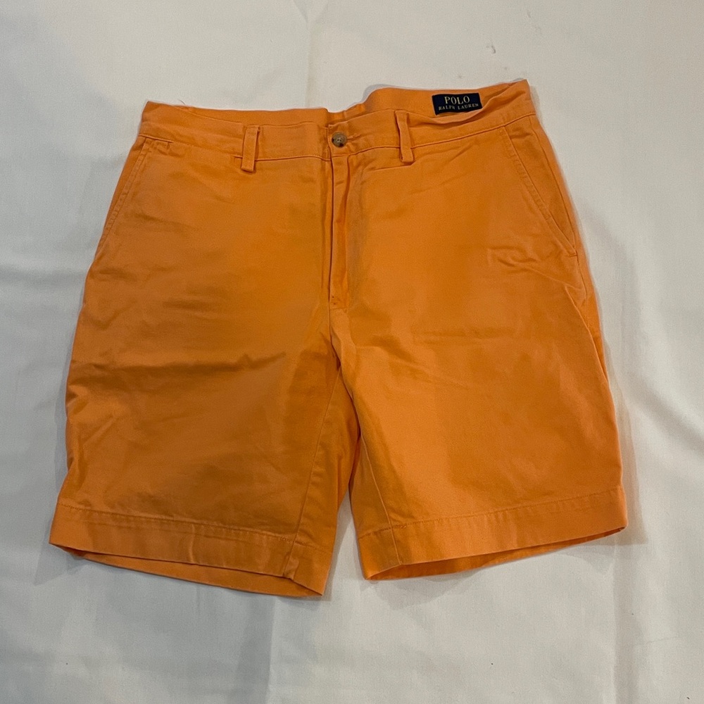 Polo by Ralph Lauren Men's Orange Flat Front Shorts